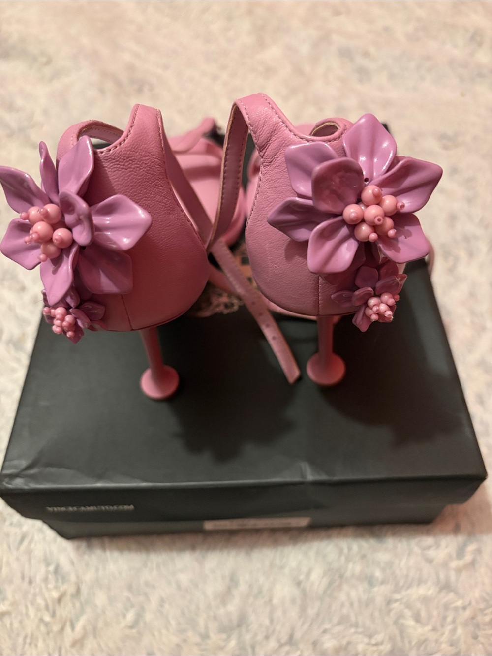 Vince Camuto Pink Open-Toe Ankle-Strap Heels - Picture 2 of 10